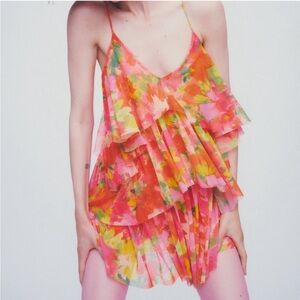 Zara Floral Multicolor Mini Dress